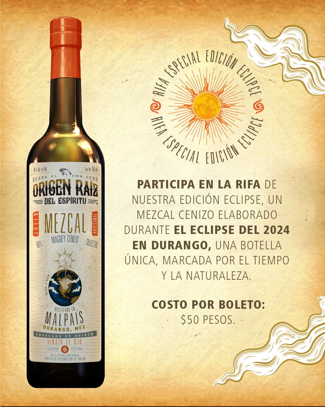 Rifa Especial – Mezcal Origen Raíz Cenizo Edición Eclipse